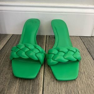 Parker Woven Slide Sandals, Kitty Heels